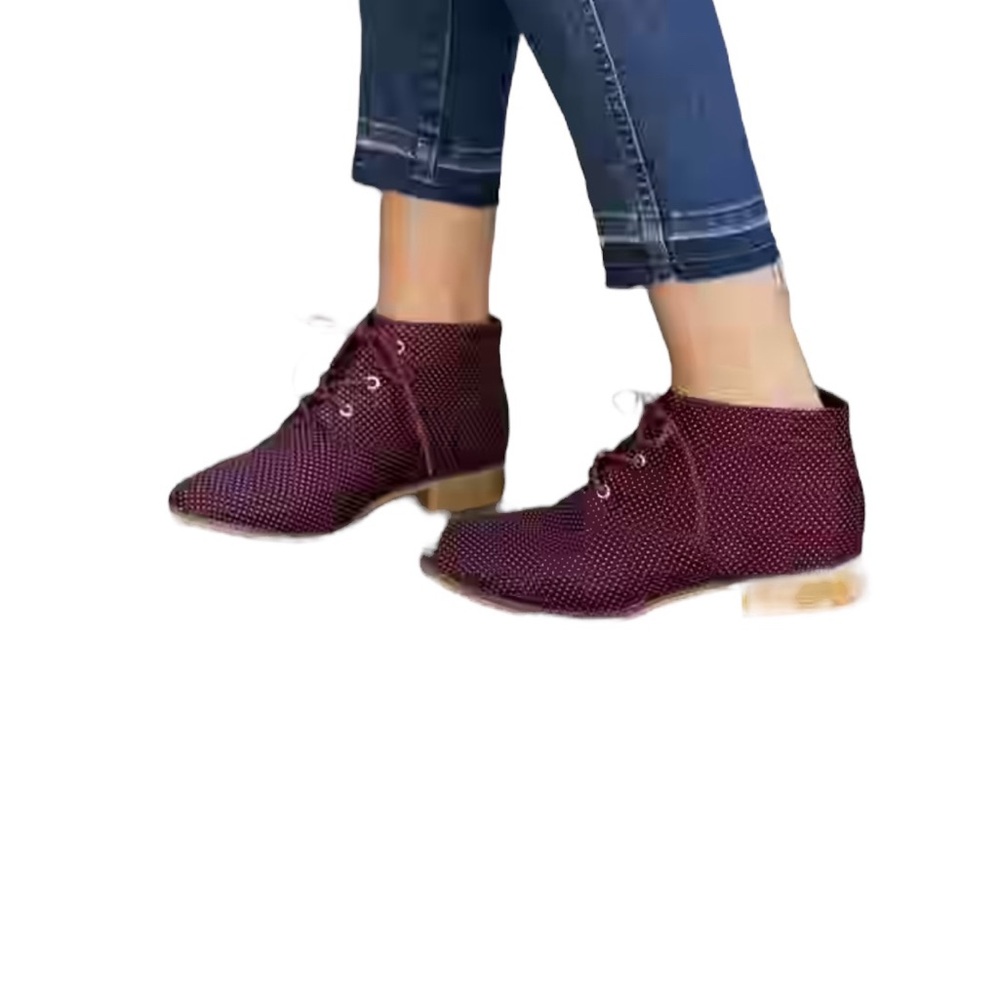 Elegant Burgundy Lace-Up Boots for Women